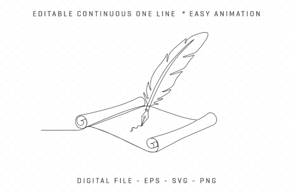Continuous Line Drawing of Quill Pen: A Designer's Review