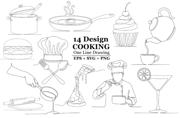 Cooking One Line Drawing Bundle: A Designer's Review
