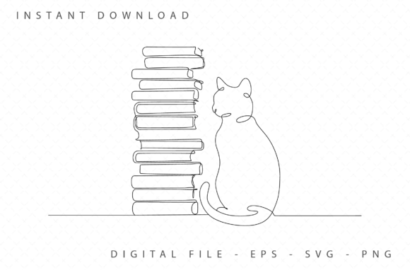 Cute Cat with Tall Book Stack: A Designer's Review