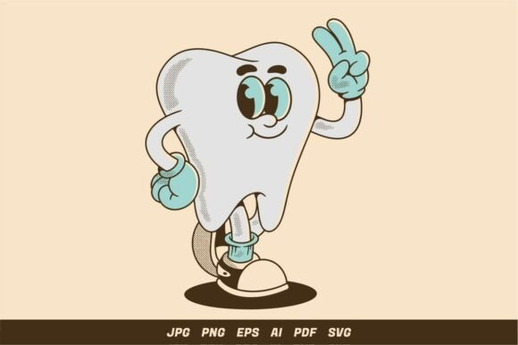 Cute Tooth Character with Peace Sign: A Designer's Review