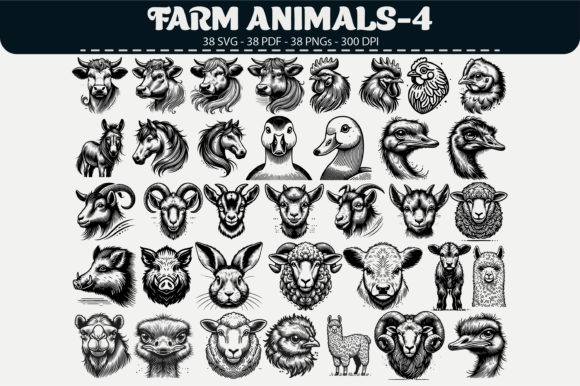 Farm Animal Heads Clipart: A Designer's Review