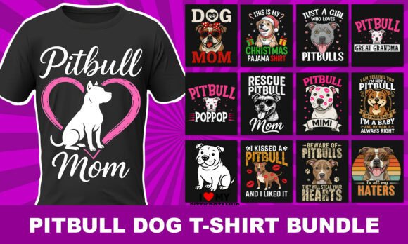Pitbull Dog Mom T-Shirt Design Bundle Review