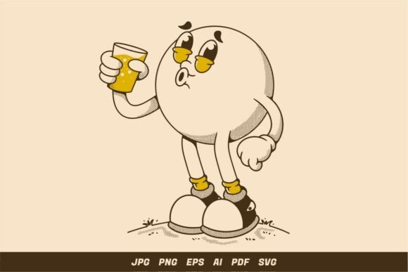 Retro Cartoon Bubble Character with Soda Review