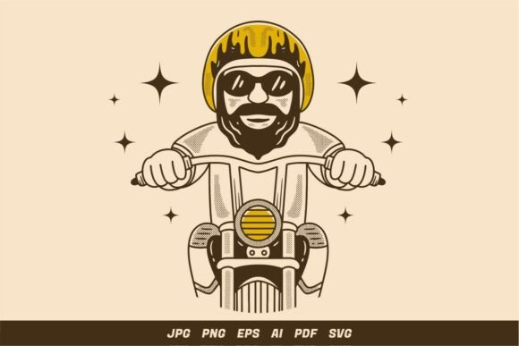 Retro Chopper Rider Illustration: A Designer's Review