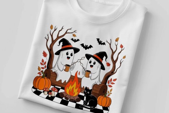 Retro Cute Ghost Halloween T Shirt Design Review
