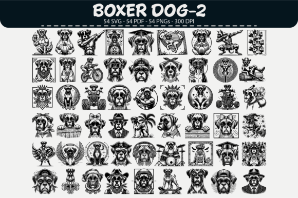 Review: 54 Boxer Dog Vector Clipart Designs for Embroidery