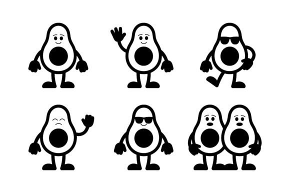 Review: Cute Avocado Character Emotion Icons EPS for Embroidery