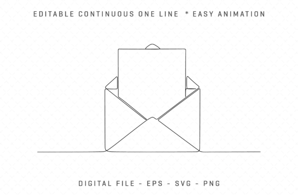 Review: Line Art of Open Envelope with Letter for Embroidery