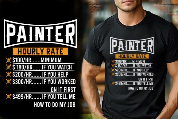 Review: Painter Hourly Rate Funny Vector Tshirt Design