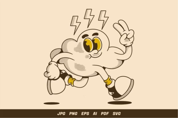 Running Cloud Character in Retro Style Review