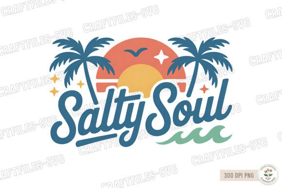 Salty Soul PNG Summer T-Shirt Design Review